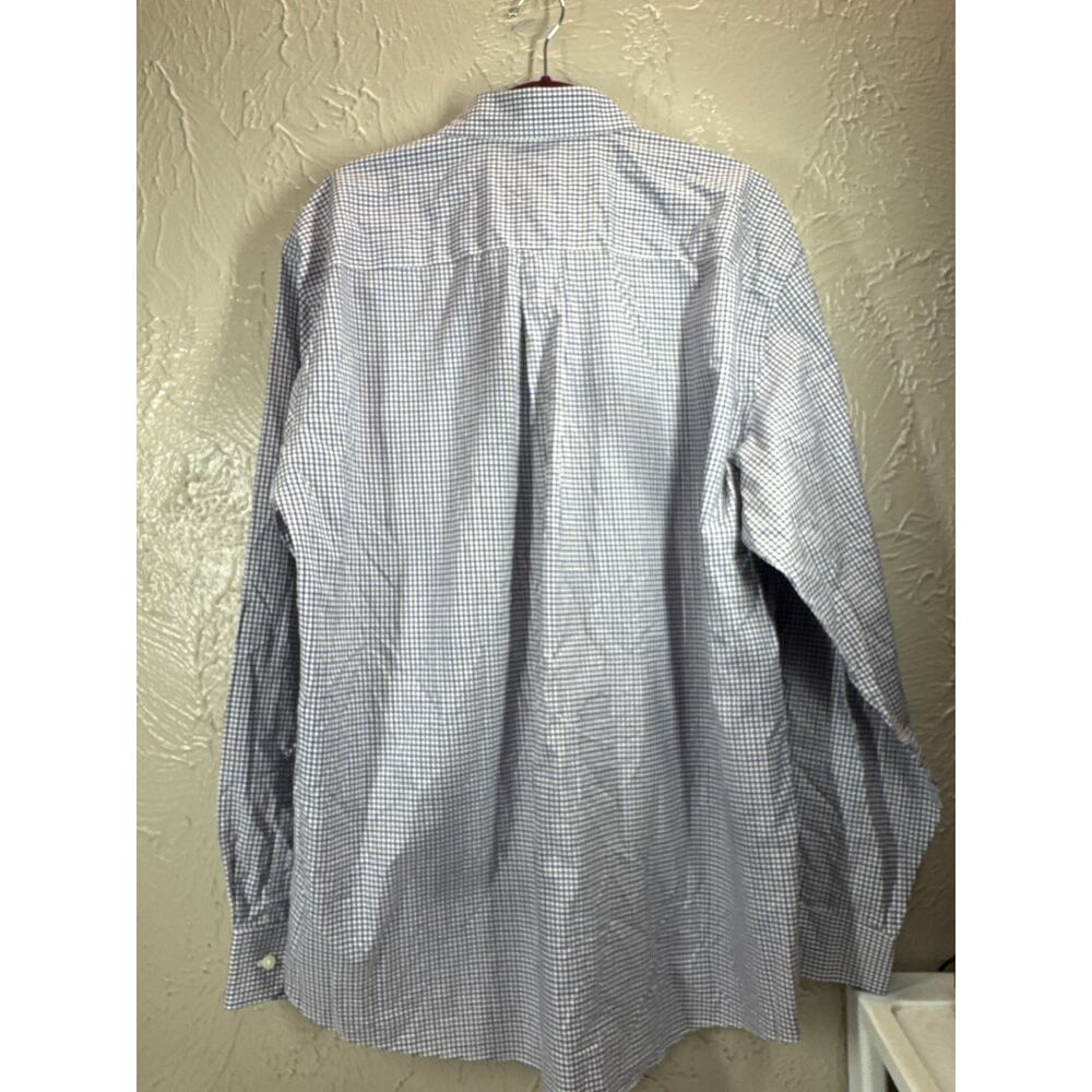 Jos A Banks Travelers Collection Mens Cotton Purple Check Dress Shirt Size Large - Picture 2 of 5